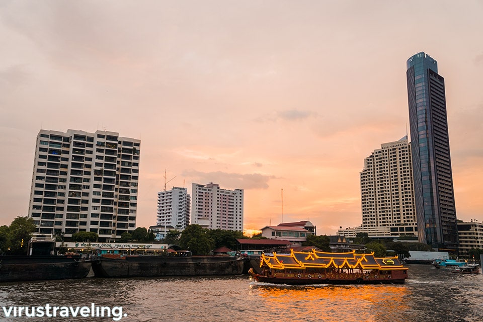 Sunset di Sungai Chaophraya Bangkok